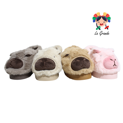 SJT-00141 MT Multicolor Capy Pantufla Afelpada para Niña y Niño