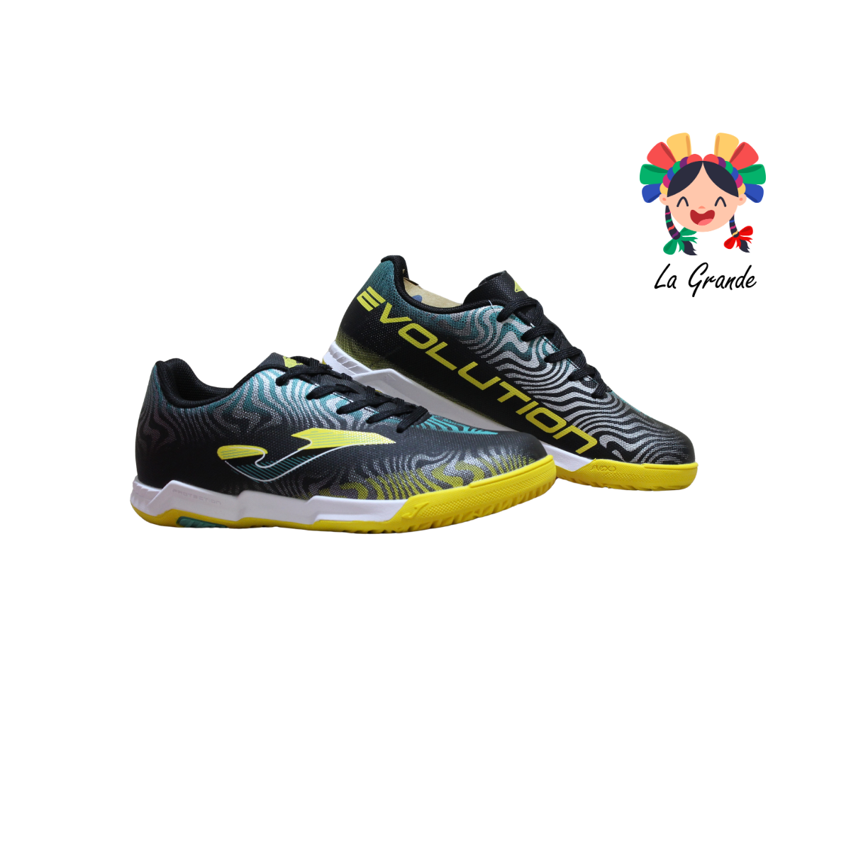 2401 JOMA Indoor Black Napa Tenis de Futbol para Joven