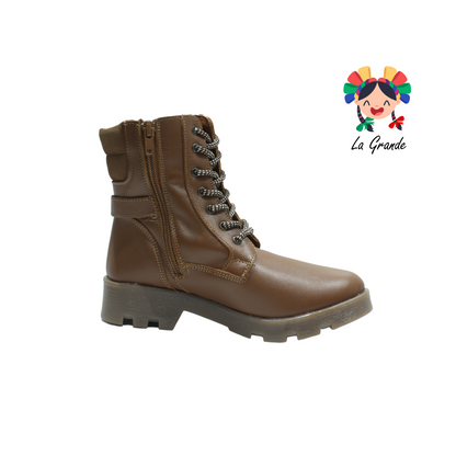 2869 DOGI Canela Piel Bota Casual para Niña y Dama