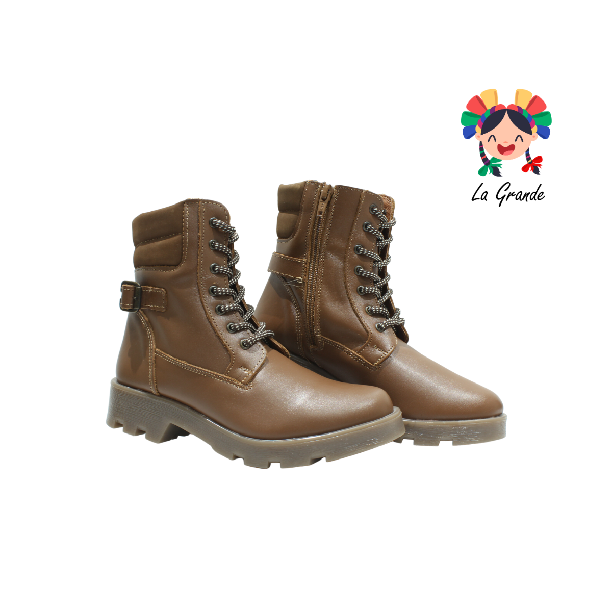 2869 DOGI Canela Piel Bota Casual para Niña y Dama