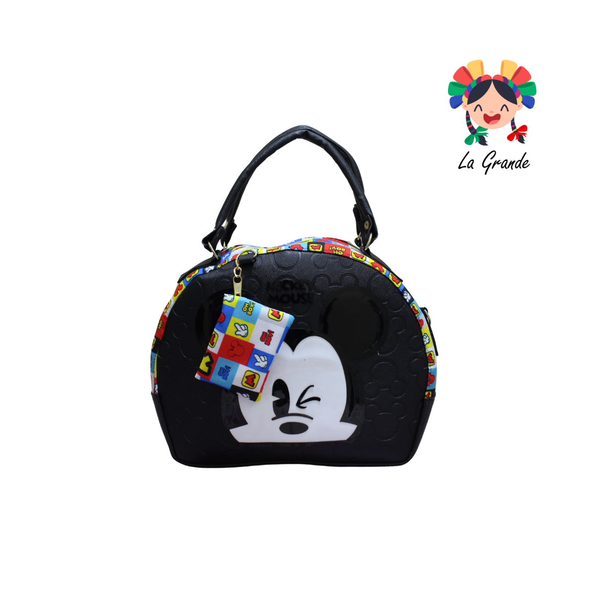 011 Raton LUCCIANA Negro Blanco Multicolor Bolsa Tambor Casual para Niña y Dama