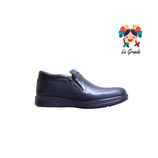 7896 ROMANOS Negro Barcelona Piel Zapato Confort para Caballero