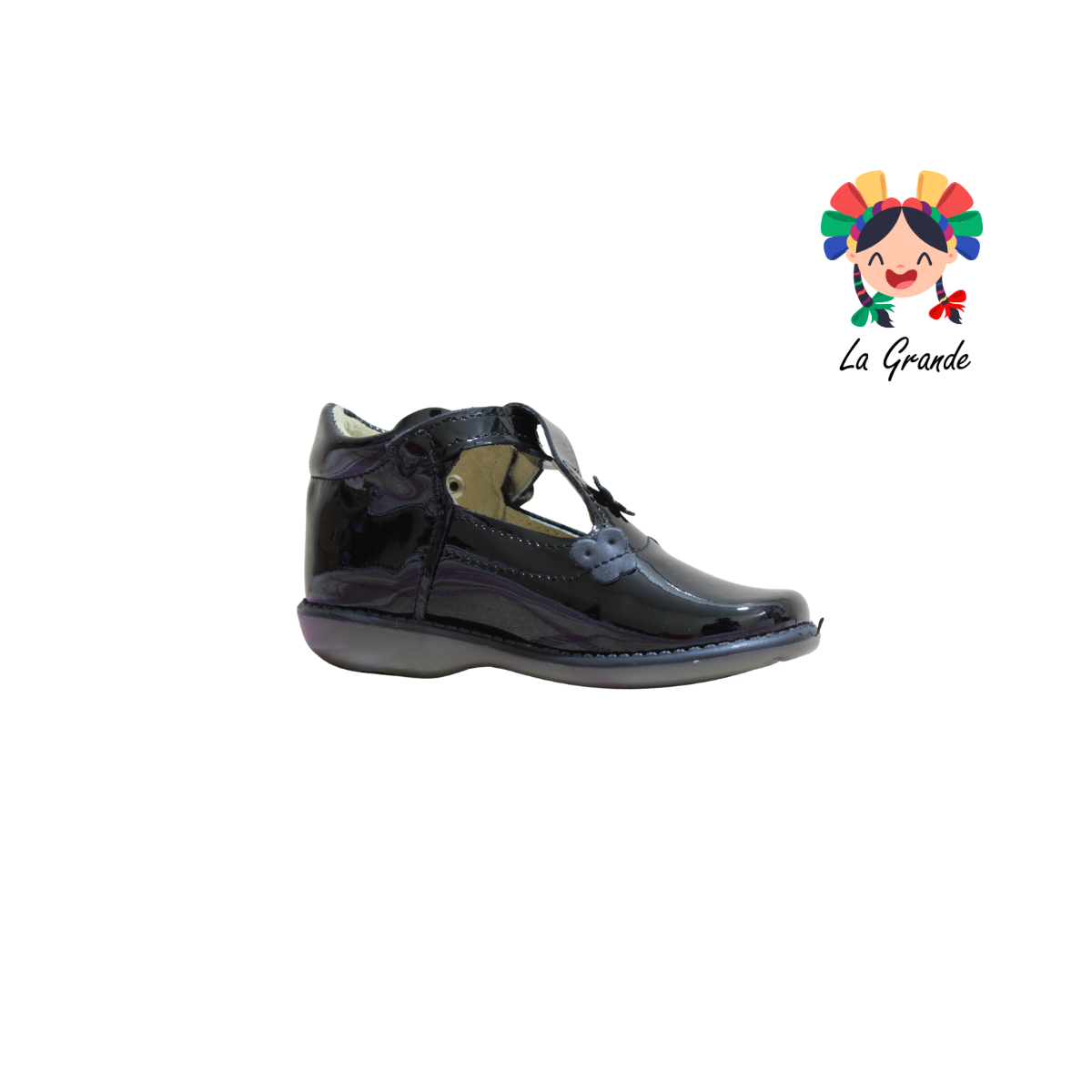 331 WIZZYZ Negro Piel Zapato Casual para Niña