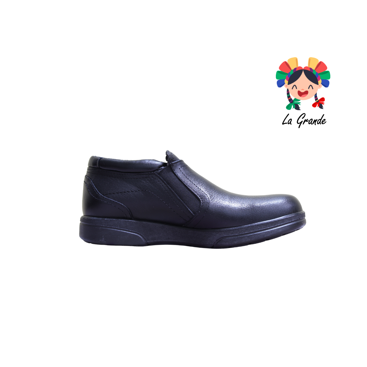 7896 ROMANOS Negro Barcelona Piel Zapato Confort para Caballero