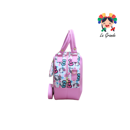 011 Gatita LUCCIANA Blanco Rosa Bolsa Tambor Casual para Niña y Dama