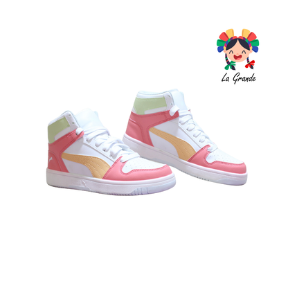 LAYUP PM Rosa Verde Sintético Tenis Casual Importado Original para Dama