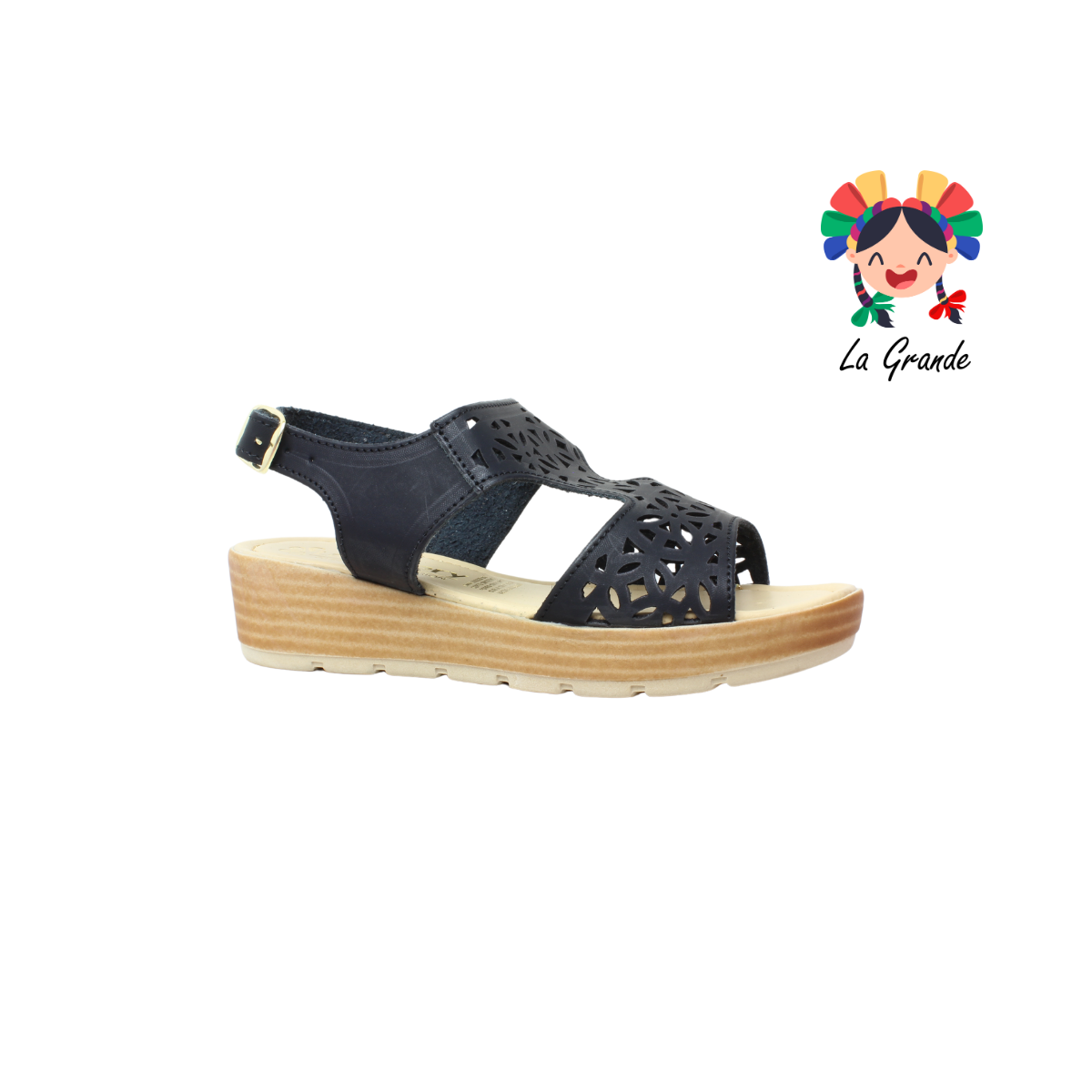852 LADY MARY Negro Huarache Casual para Dama