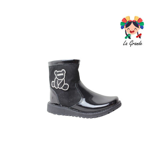 295 LUCHO Negro Charol Bota Casual para Niña