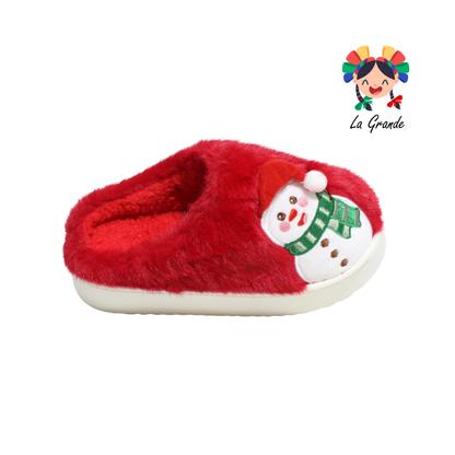 HH-00311 MT Multicolor Muñeco de Nieve Pantufla Afelpada para Dama y Joven