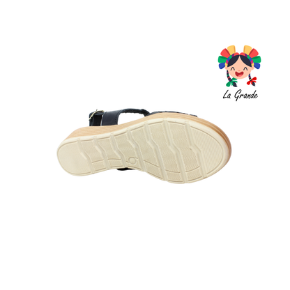 852 LADY MARY Negro Huarache Casual para Dama