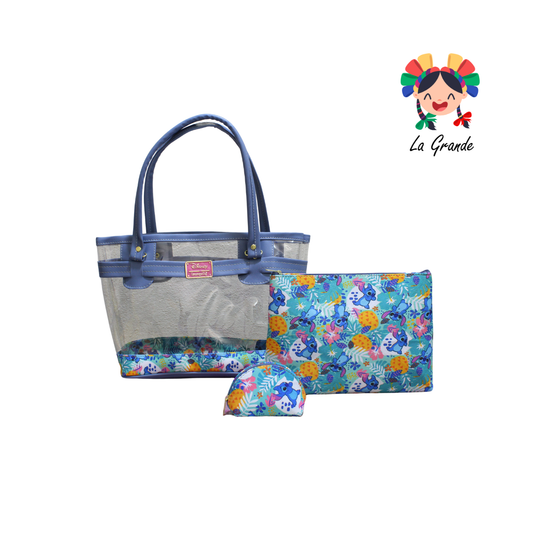 010 Ohana LUCCIANA Azul Transparente Bolsa Casual para Niña y Dama