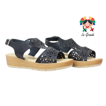 852 LADY MARY Negro Huarache Casual para Dama