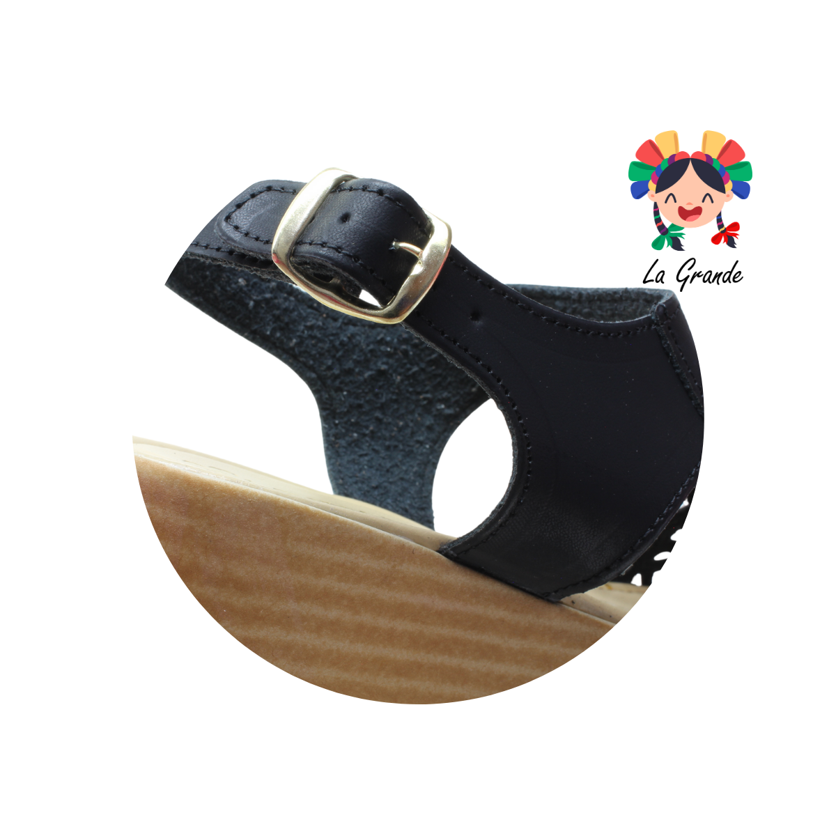 852 LADY MARY Negro Huarache Casual para Dama