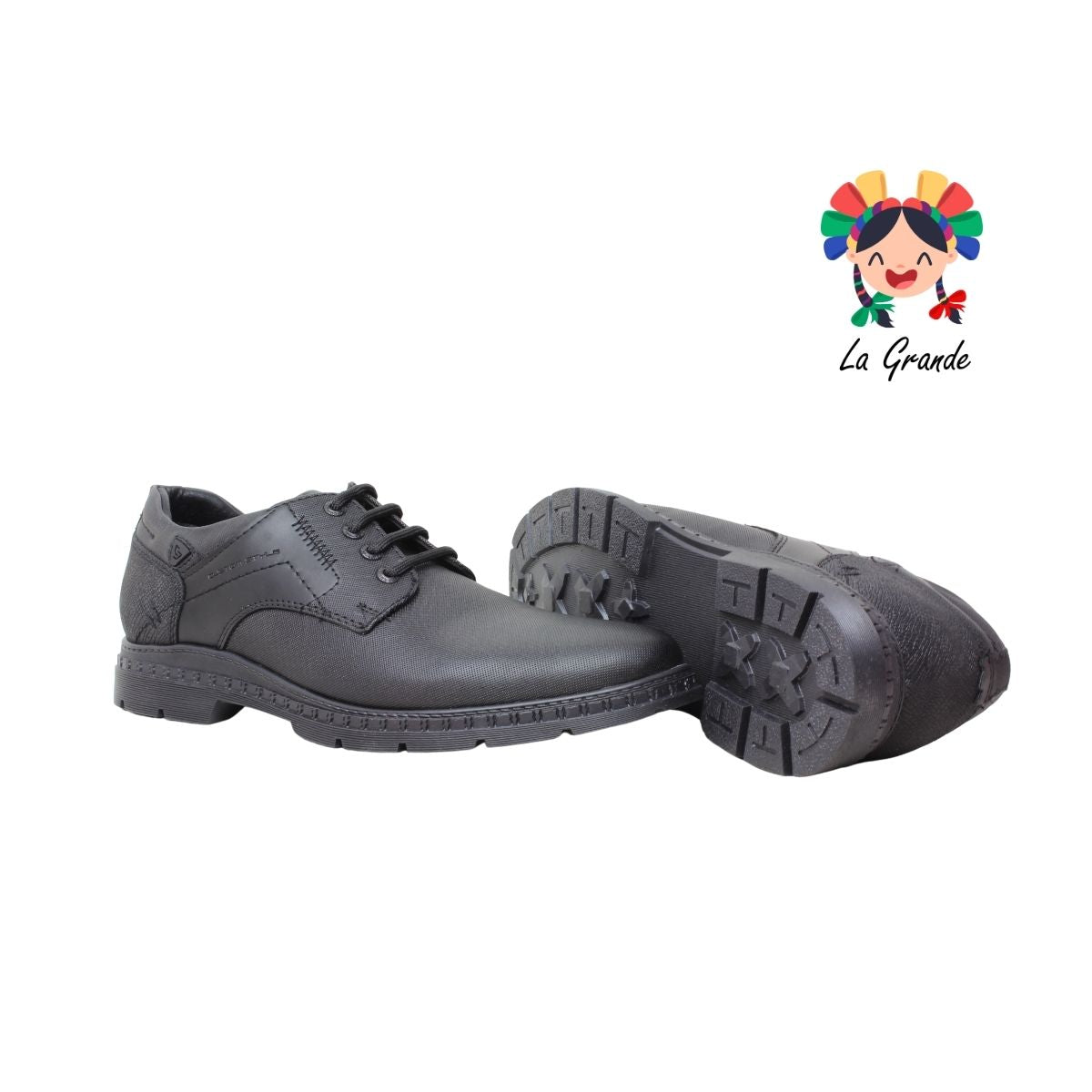 8807 CUSTOM Negro Negro Atanado Sint Zapato Casual para Caballero