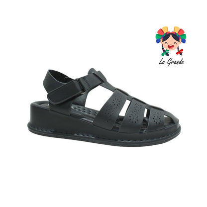 2BC1 SHOSH Negro Sintético Huarache Casual para Dama