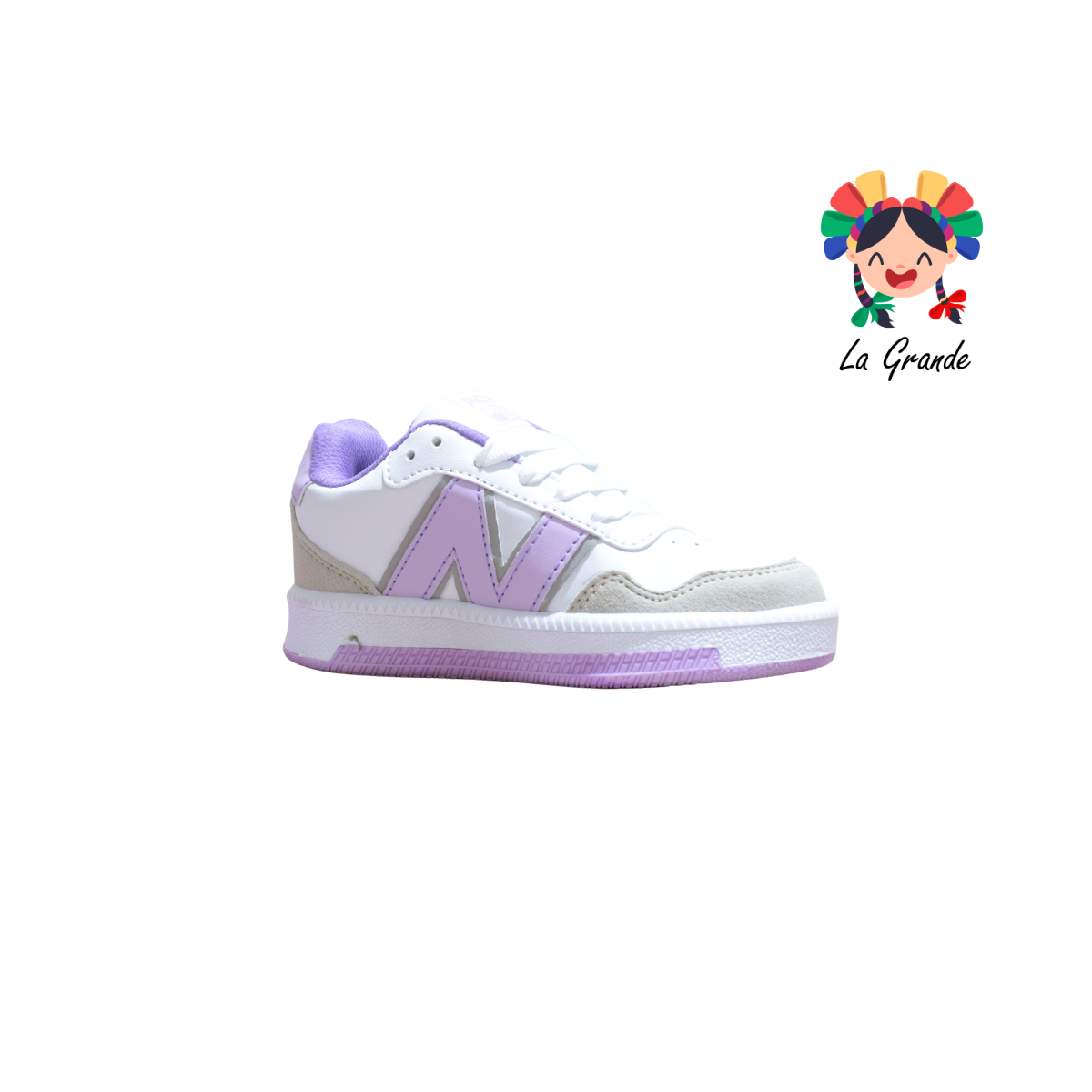 900 PICHUS Blanco Lila Tenis Casual para Niña