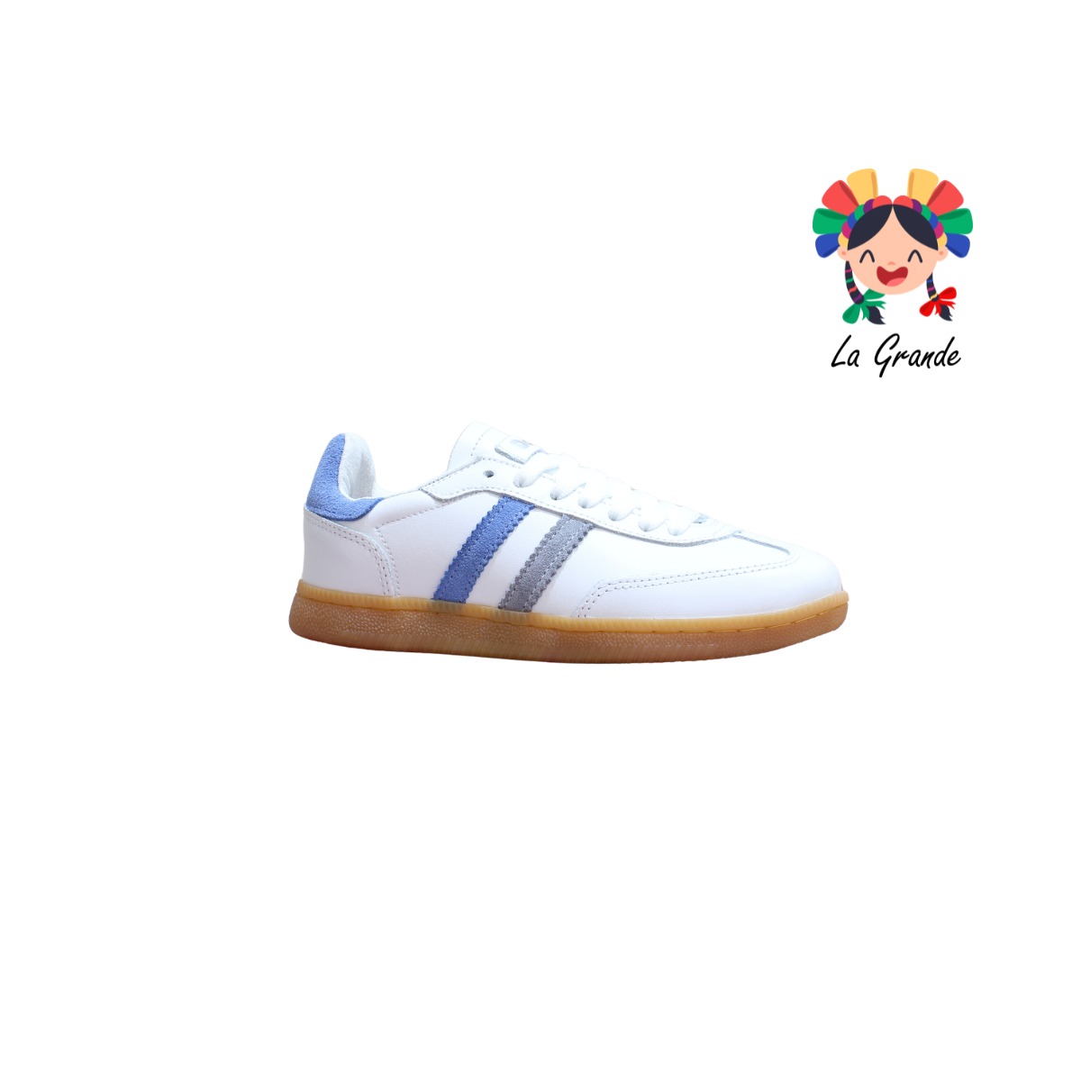 7580 DOGI Bco Bluebell Detective Piel Tenis Escolar para Dama y Joven