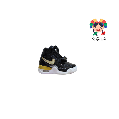 826 GMC Negro Oro Charol Tenis Casual para Bebé, Niña y Niño