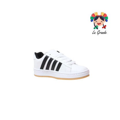 3.0 CHISTORIN Blanco Negro Sint Tenis Casual para Niña, Niño, Dama y Joven