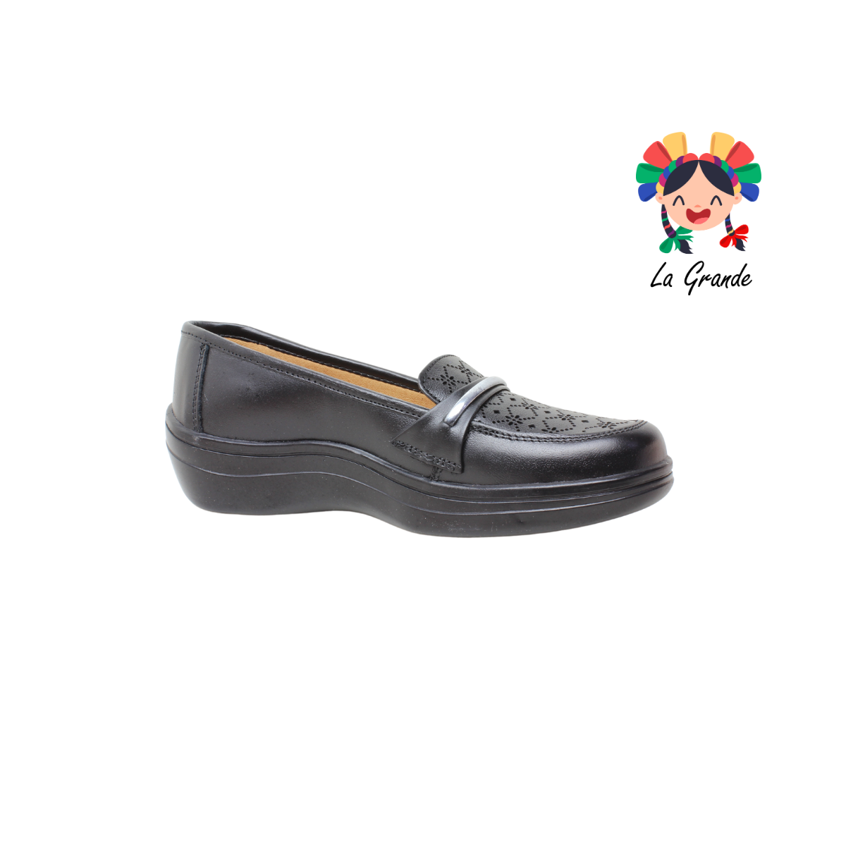 4001 VARENKA Negro Piel Zapato Casual para Dama