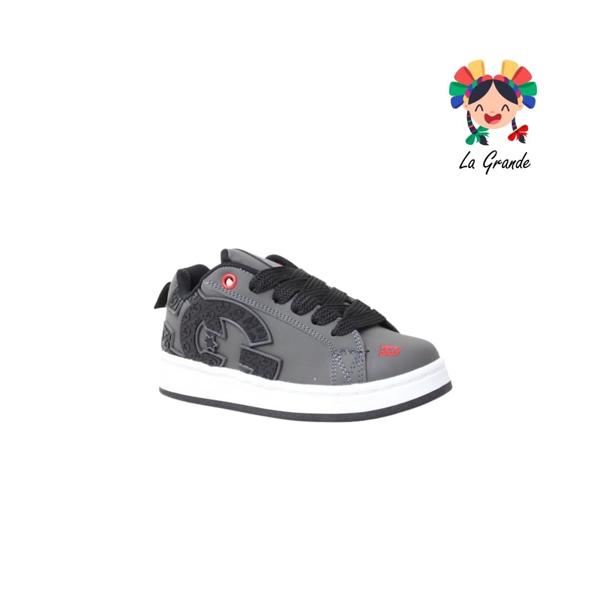 300 WALKQUIR Negro Gris Tenis Casual para Niño