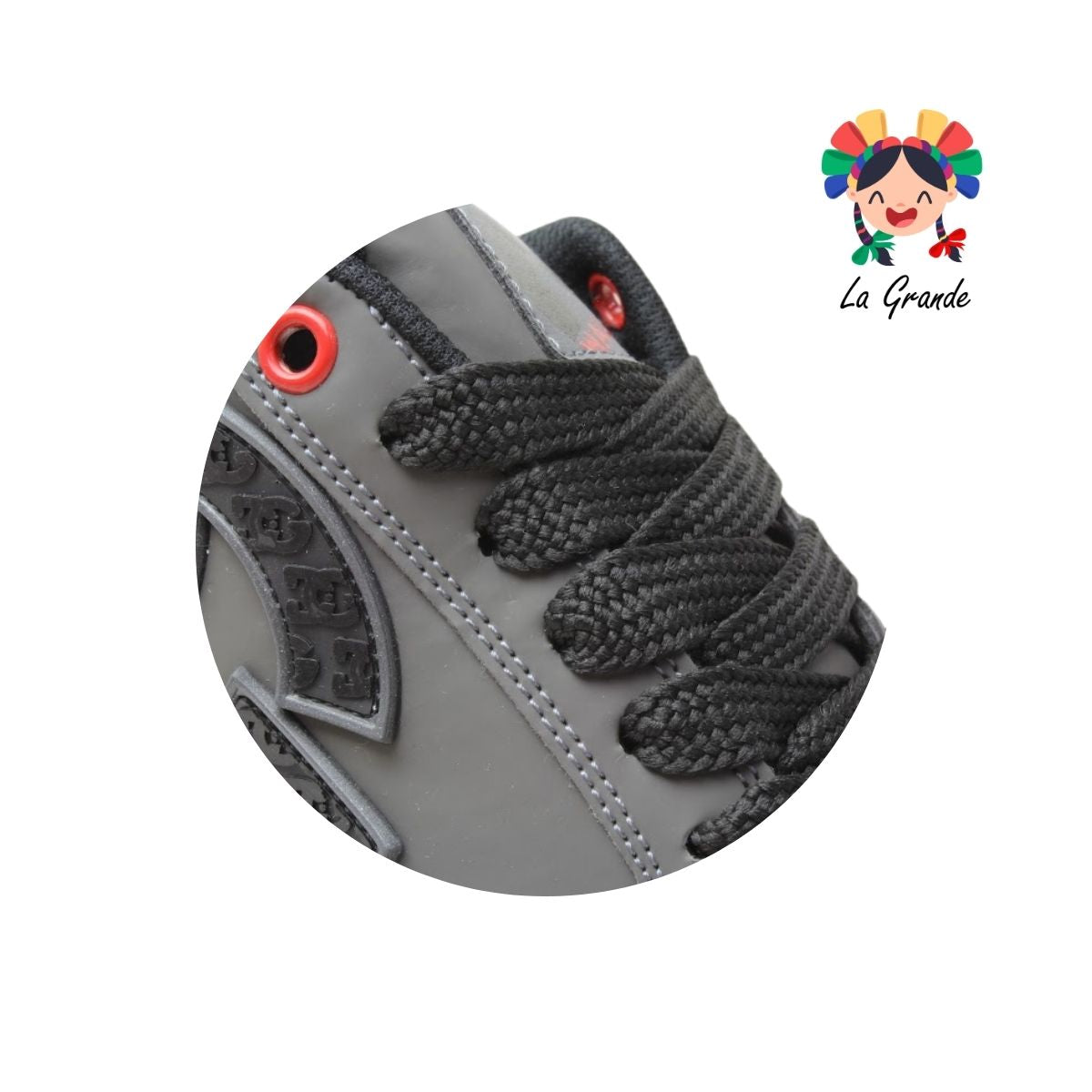 300 WALKQUIR Negro Gris Tenis Casual para Niño