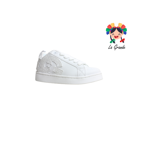 300 WALKQUIR Blanco Blanco Tenis Casual para Niña, Niño, Dama, Joven y Caballero