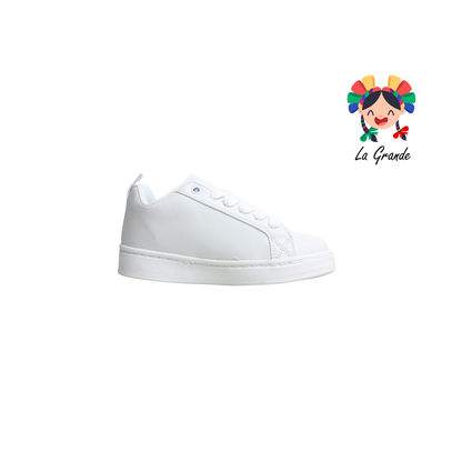 300 WALKQUIR Blanco Blanco Tenis Casual para Niña, Niño, Dama, Joven y Caballero