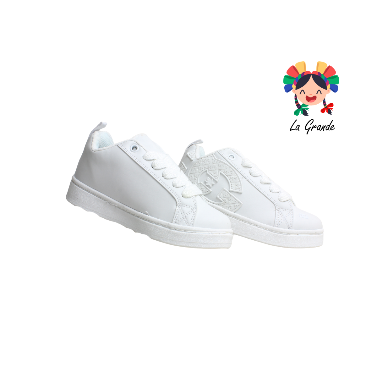 300 WALKQUIR Blanco Blanco Tenis Casual para Niña, Niño, Dama, Joven y Caballero