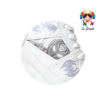 1692 KINGS-LU Blanco Gris Sintético Tenis Casuales con Luces para Niño