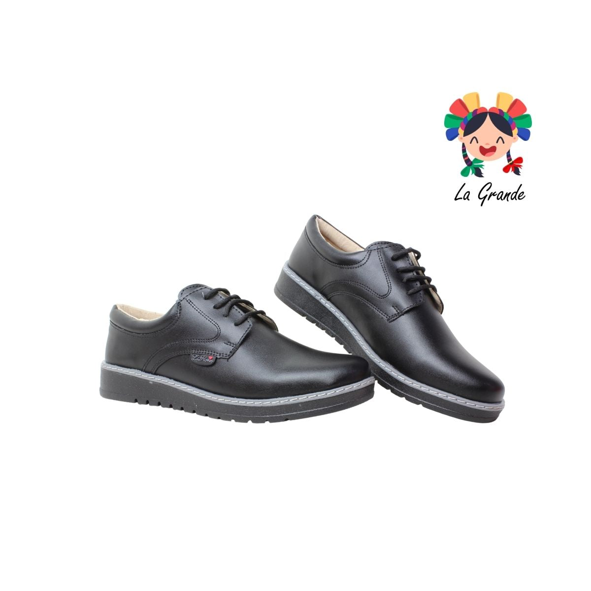 3010 LADY FLORES Negro Sint Zapato Liso  Casual para Dama
