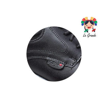3010 LADY FLORES Negro Sint Zapato Liso  Casual para Dama