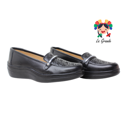 4001 VARENKA Negro Piel Zapato Casual para Dama