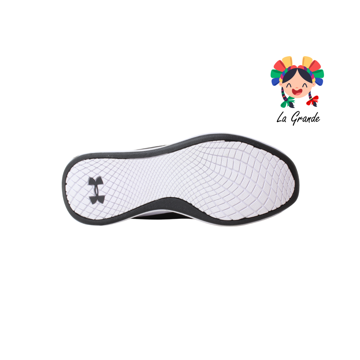 3025 CHARGED UNDER ARMOUR Negro Blanco Textil Tenis Running Importados para Dama y Joven