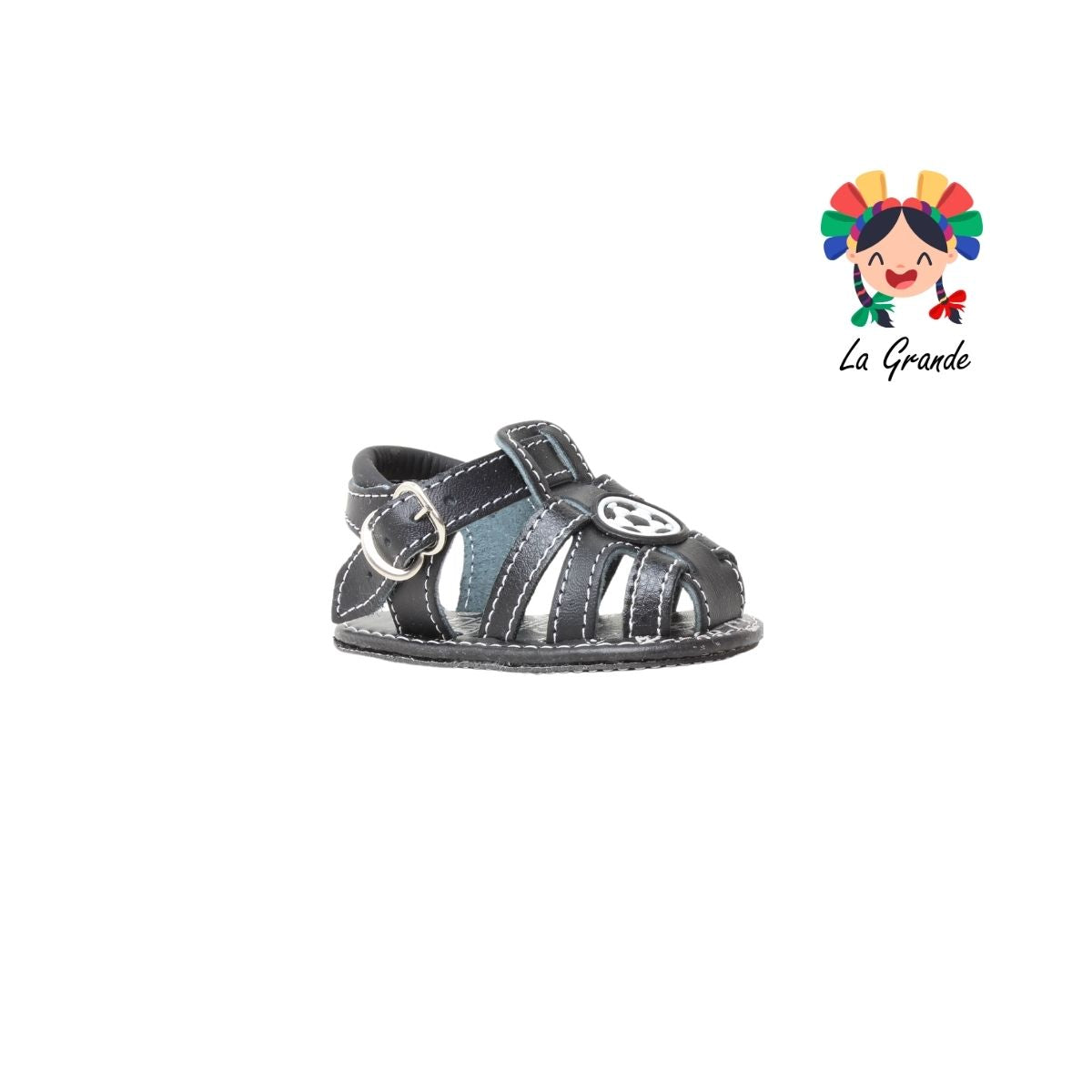 302 KIKES Negro Piel Huarache para Bebé