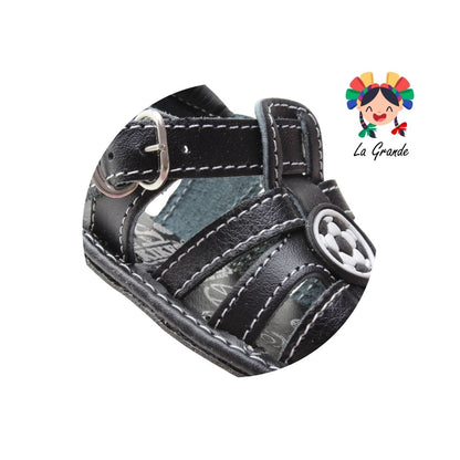 302 KIKES Negro Piel Huarache para Bebé
