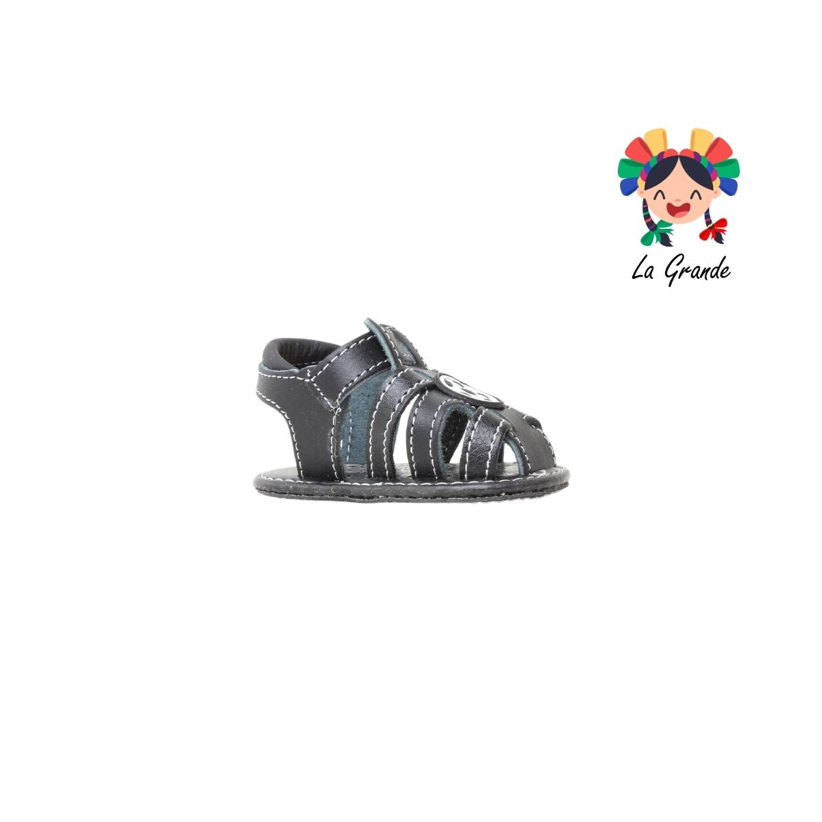 302 KIKES Negro Piel Huarache para Bebé