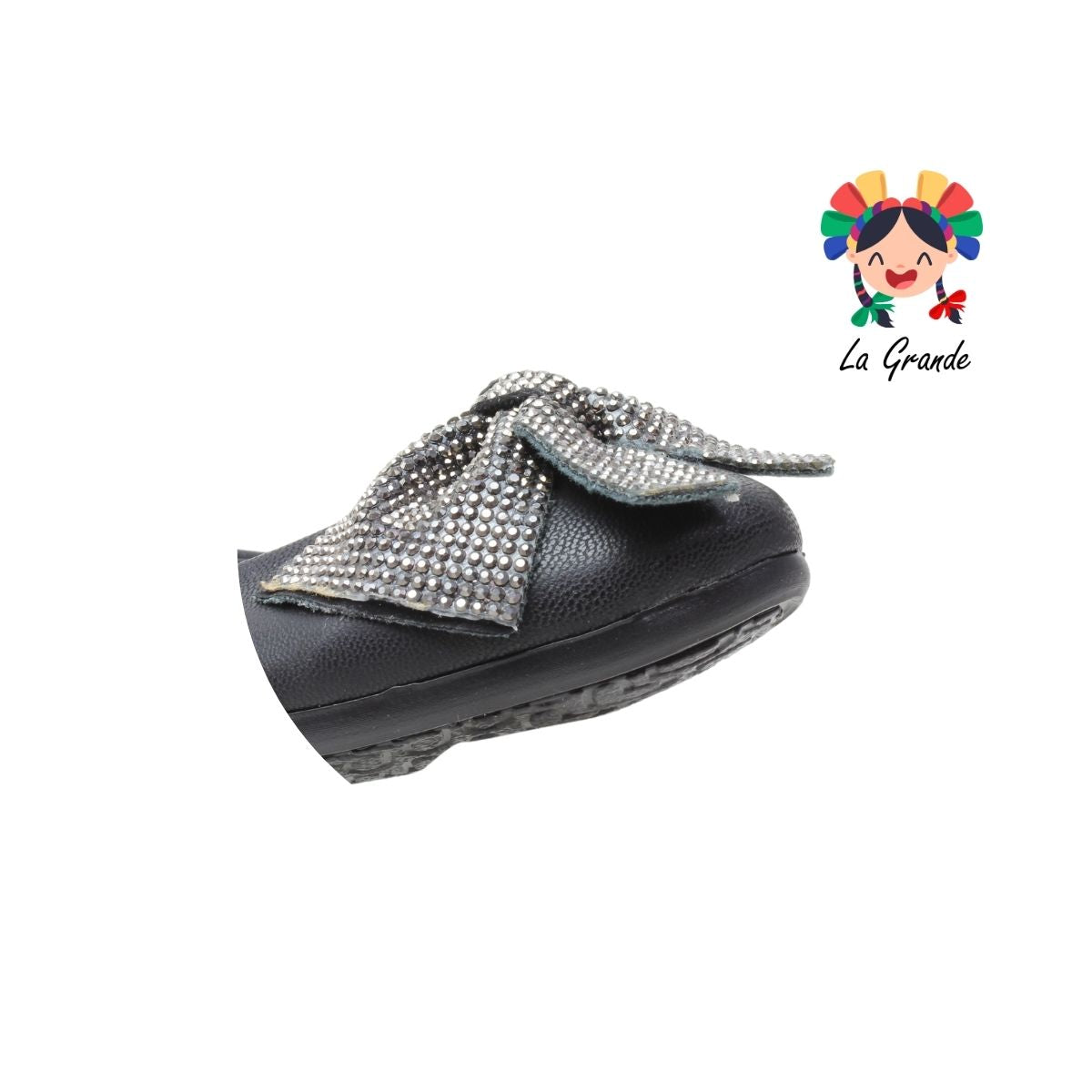 3035 YUL Negro Cabra Balerina con Pedrería para Dama