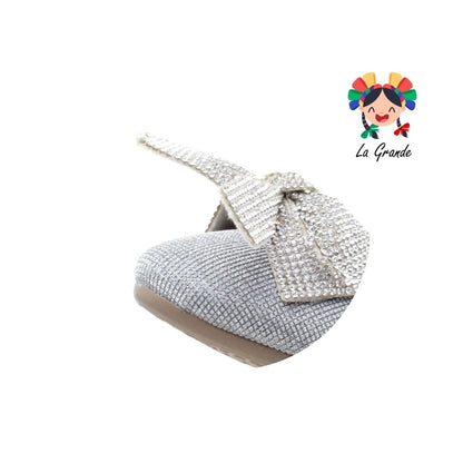3035 YUL Plata Balerina con Pedrería para Dama