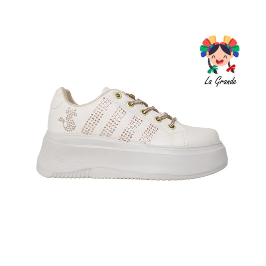 3039 SHADOW Late Late Sint Tenis de Plataforma con Brillos para Dama