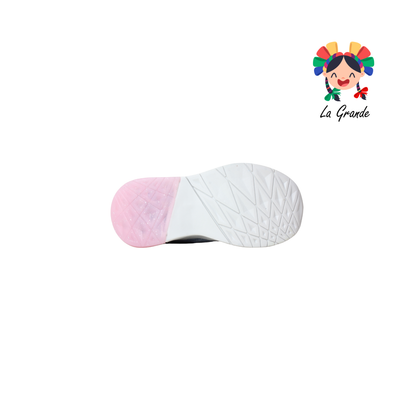1709 KINGS-LU Mezclilla Rosa Sintético Tenis Casuales con Luces para Niña