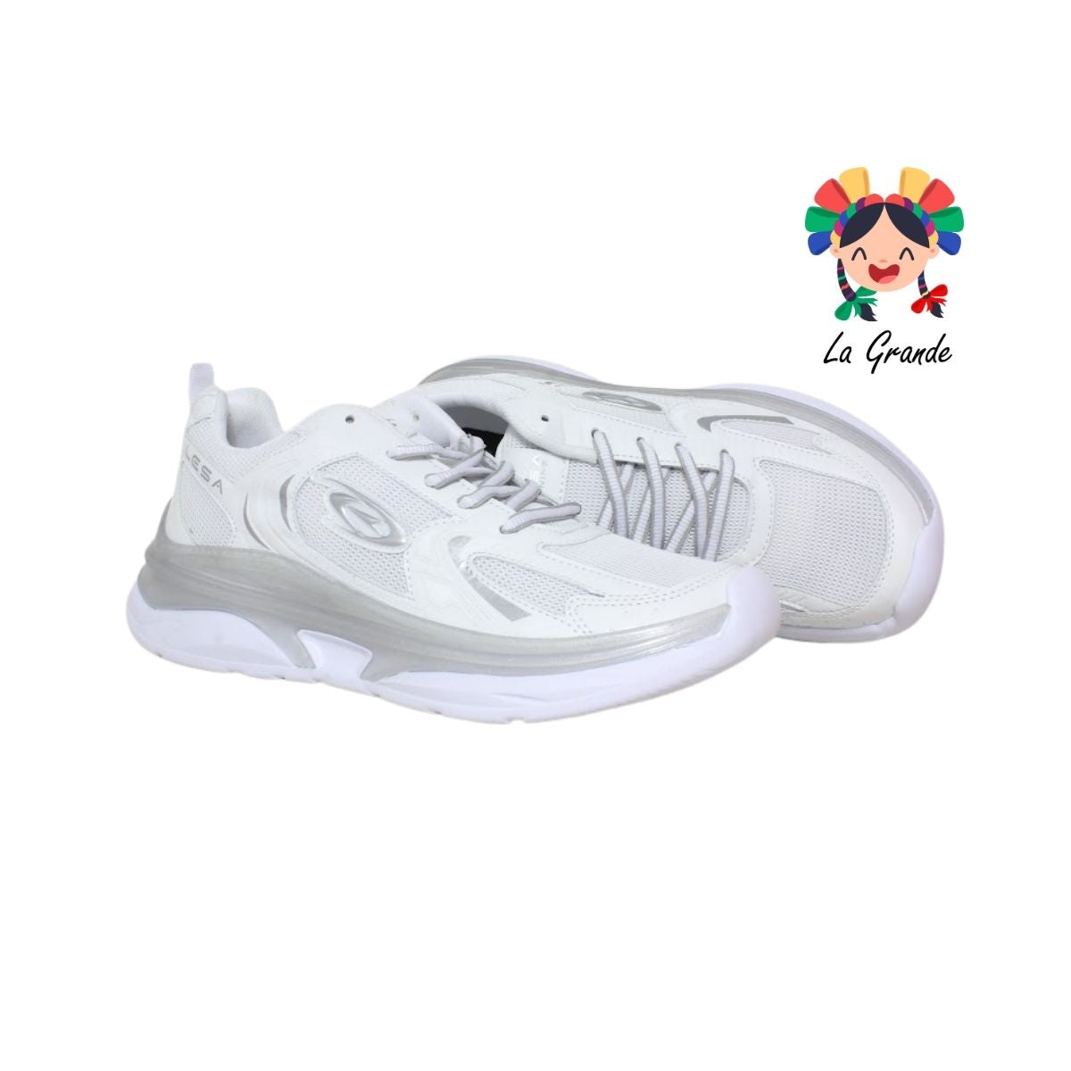 305 LESA Blanco Plata Tenis Deportivo para Caballero