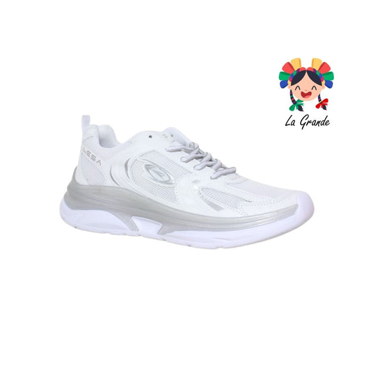 305 LESA Blanco Plata Tenis Deportivo para Caballero