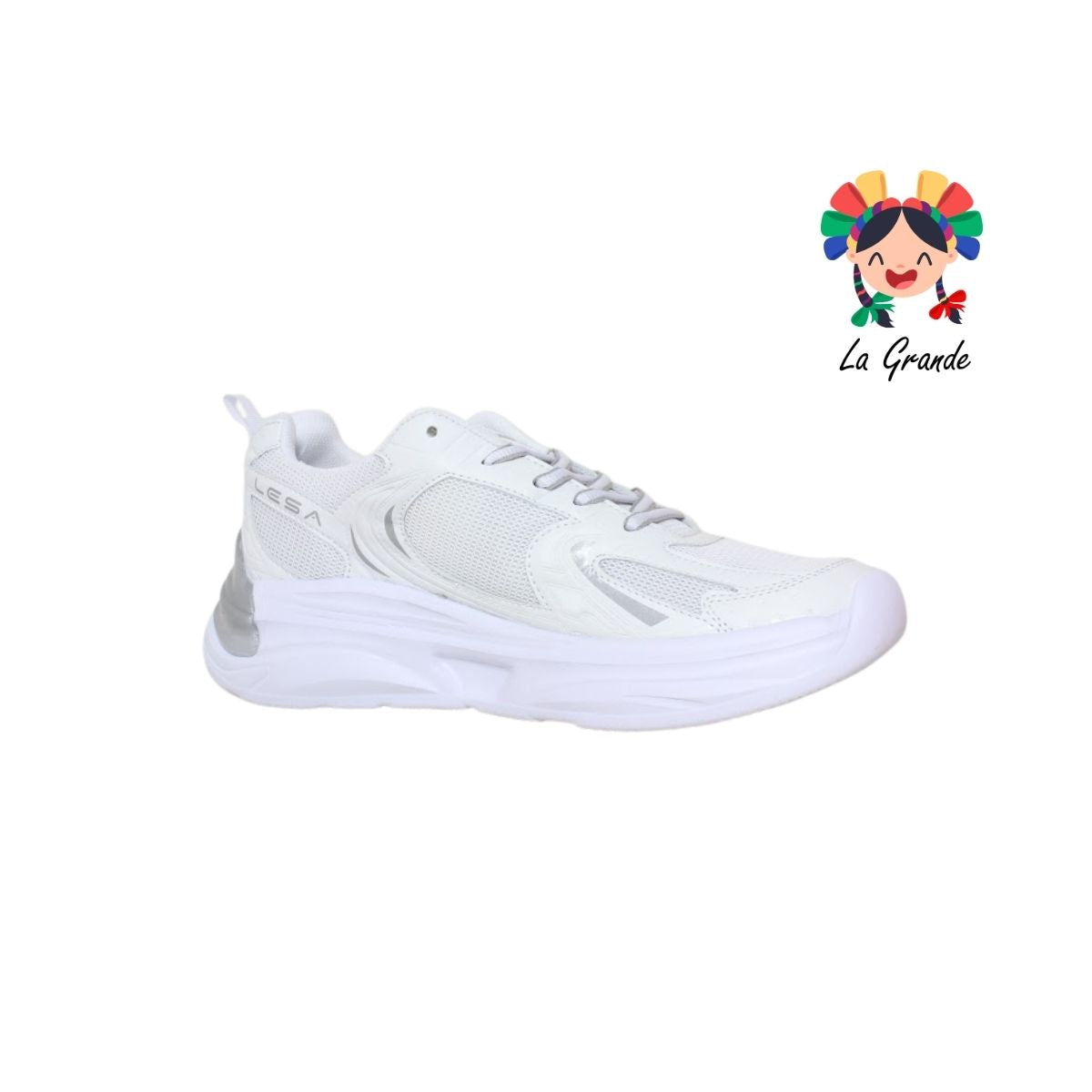 305 LESA Blanco Plata Tenis Deportivo para Caballero