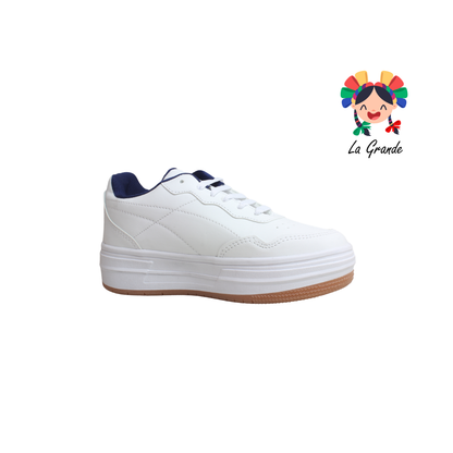 2034 WISDOM Blanco Marino Tenis Casual para Dama y Joven
