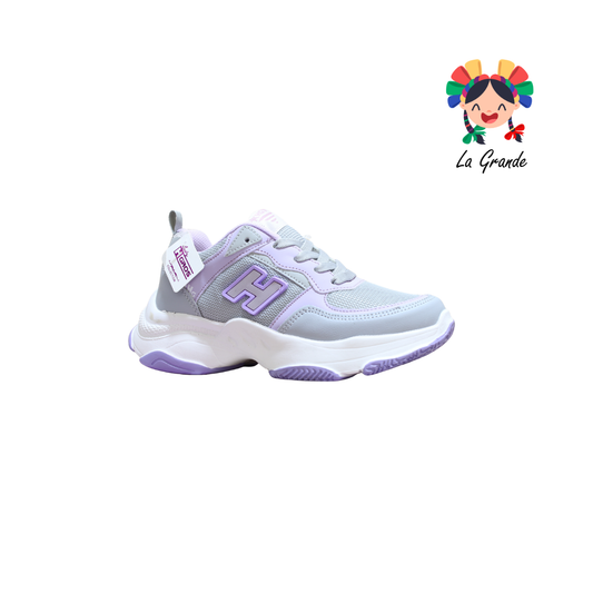 307 H-GROSS Gris Lila Tenis Casual para Dama