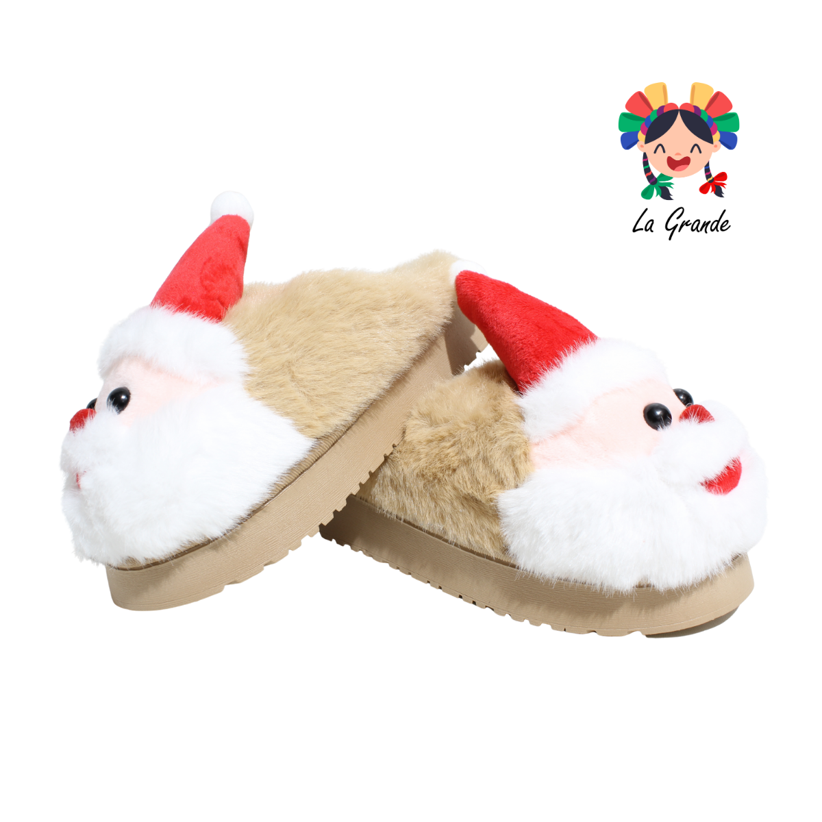 HH-00317 MT Multicolor Santa Pantufla Afelpada para Niña y Niño