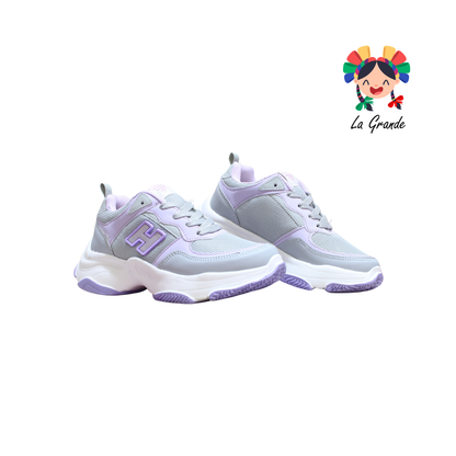 307 H-GROSS Gris Lila Tenis Casual para Dama