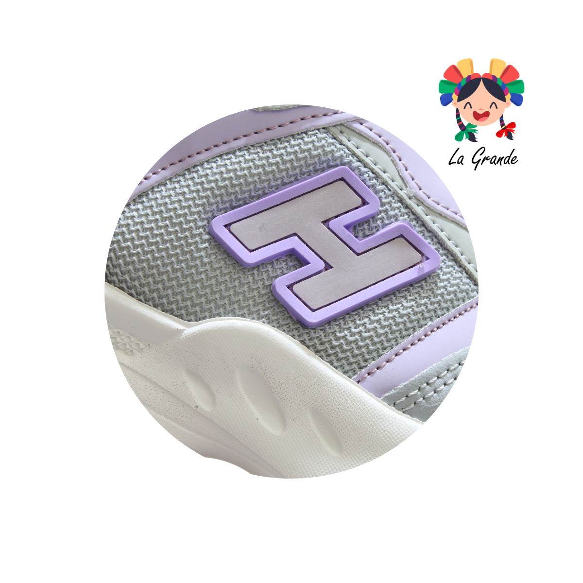307 H-GROSS Gris Lila Tenis Casual para Dama