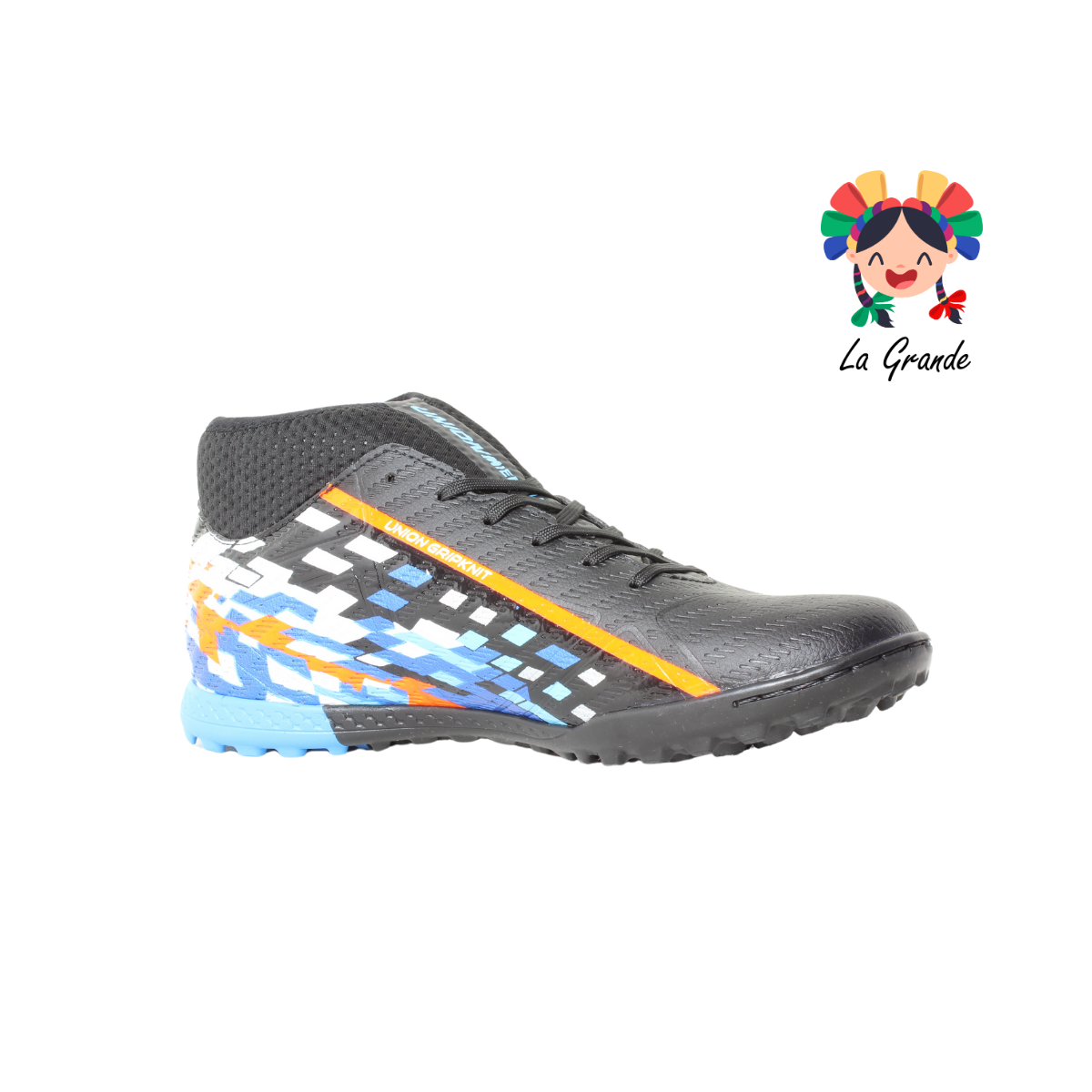 3099M UNION Negro Pastel Tenis Sint de Fútbol Rápido tipo Calcetín para Caballero